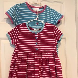 2 Hanna Andersson striped play dresses, 110cm, 5-6